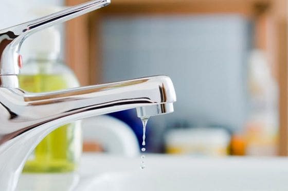 water faucet leak on a bathroom sink