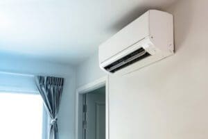 ventless air conditioner on a wall - ductless ac installation