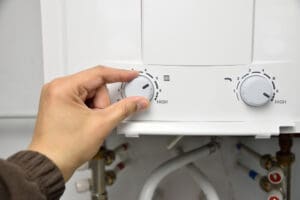 adjusting the temperature on a tankless hot water heater